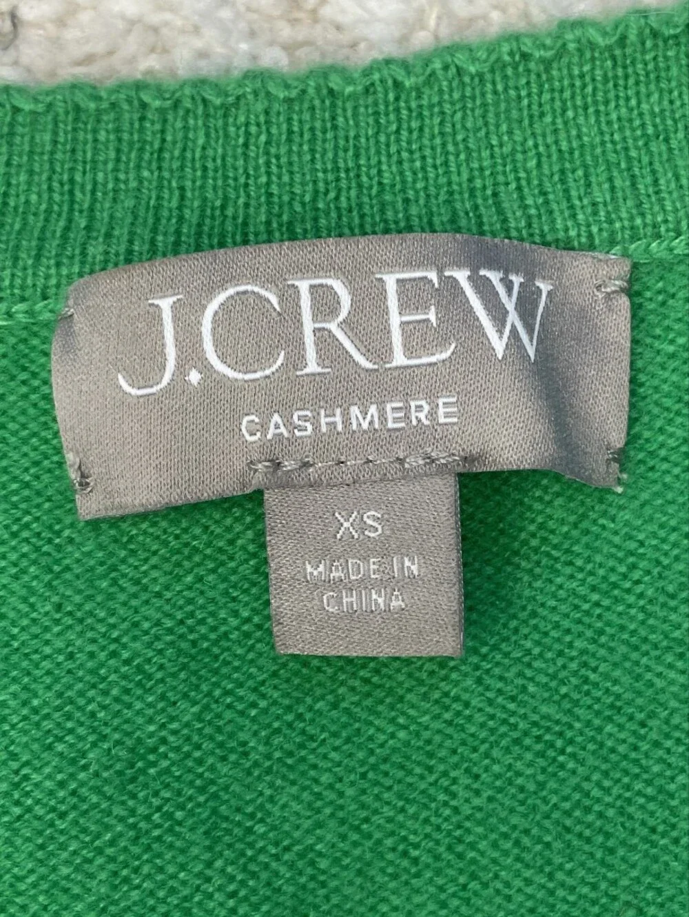 J. Crew 100% Cashmere Green V-Neck Sleeveless Sweater Vest Size XS